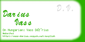 darius vass business card
